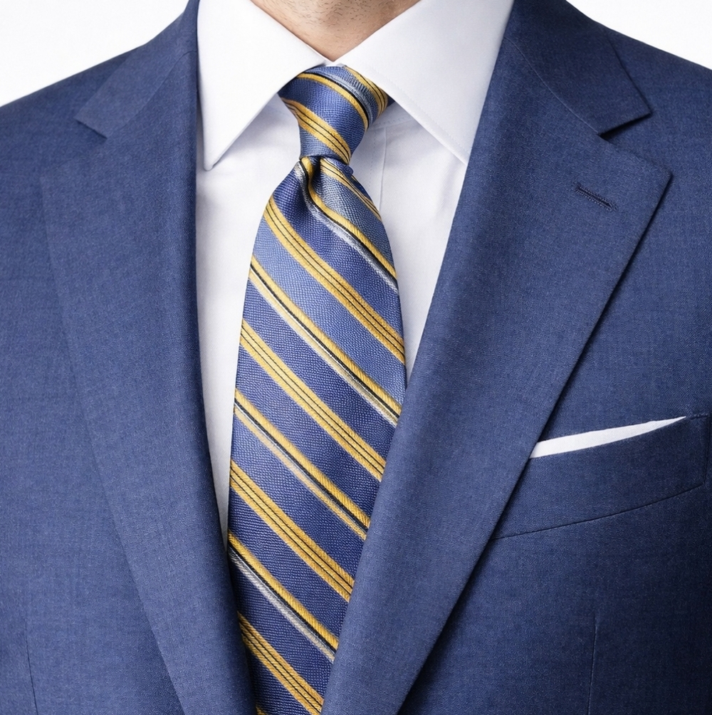 Mens formal blue Repp Necktie Chaps Silk